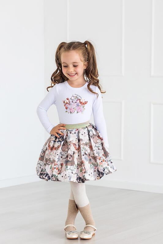 Блузка с принт горски животни