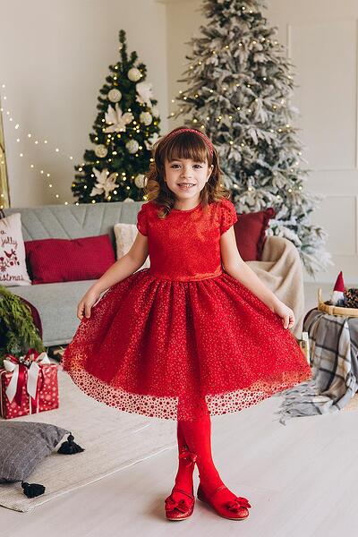 Коледна рокля в червено