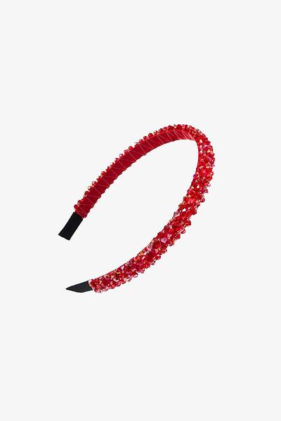 Диадема в синьо с камъни