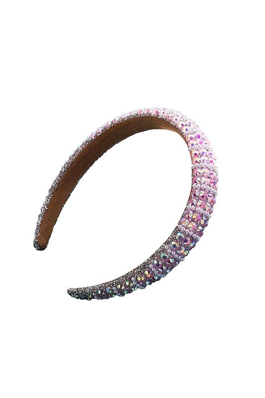 Диадема с камъни в розово