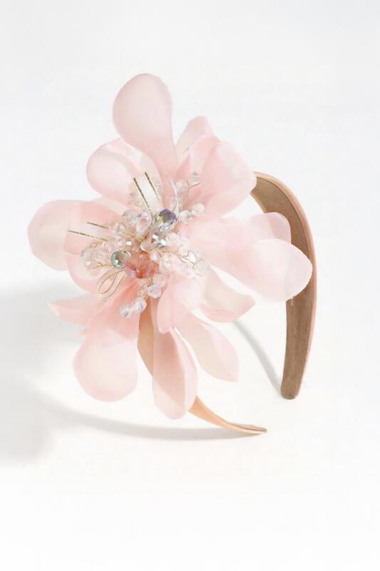 Диадема с перли в розово