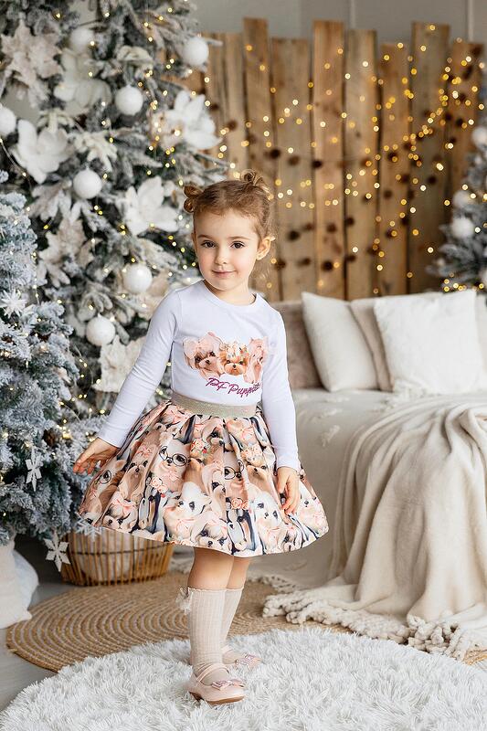 Блузка с принт кученца