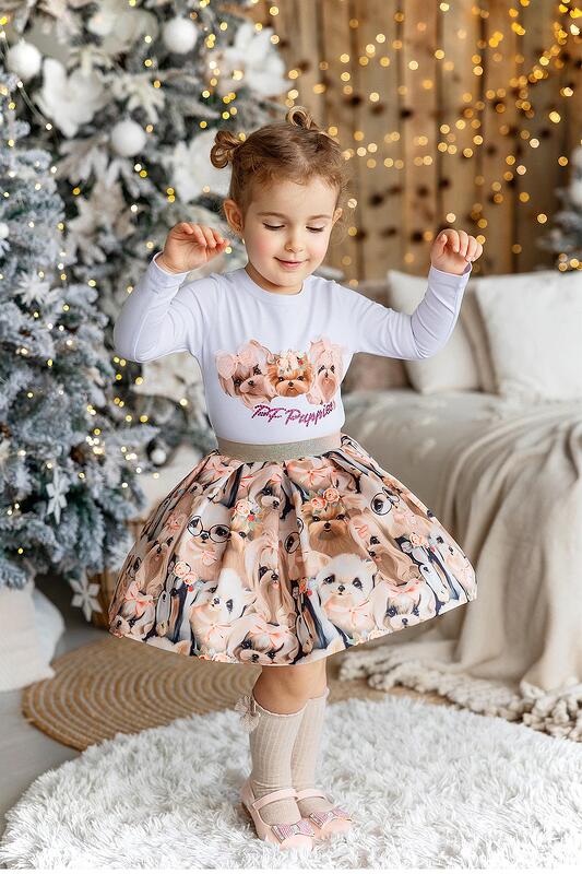 Пола с принт кученца