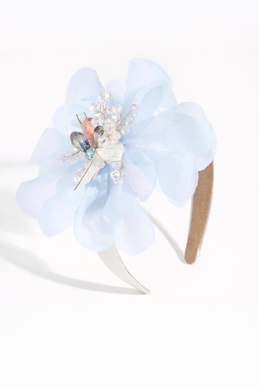 Диадема с голямо цвете в лилаво