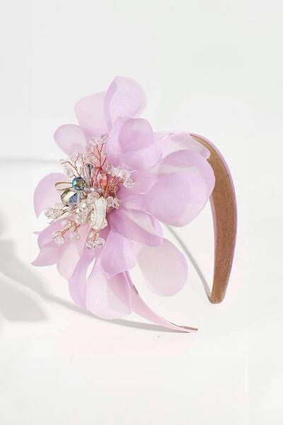 Диадема с голямо цвете в синьо-Copy