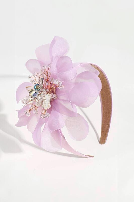 Диадема с голямо цвете в синьо-Copy