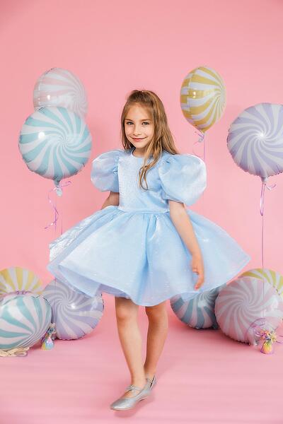 Рокля синя с кристали-Copy