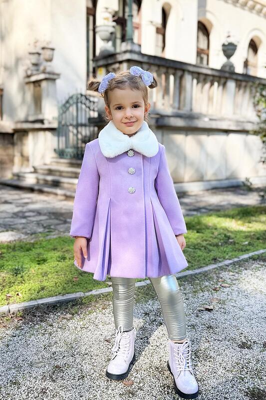 Детско червено палто за момиче с мечета-Copy