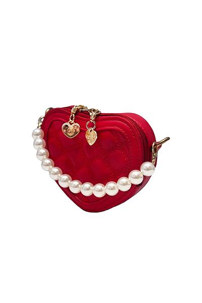 Детска бяла чанта с перли-Copy