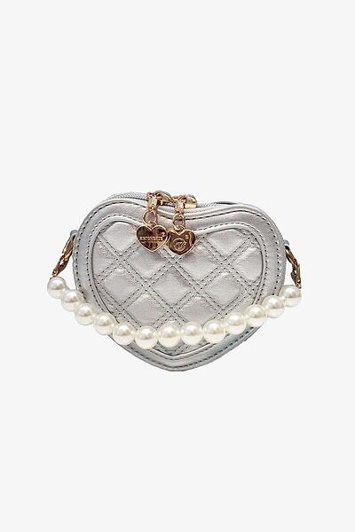 Детска чантичка в червен цвят с перли-Copy