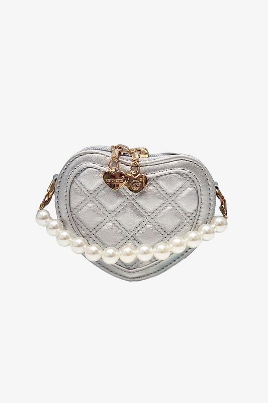 Детска чантичка в червен цвят с перли-Copy