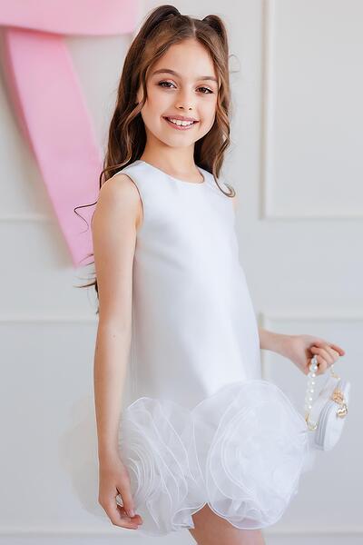 Рокля за момиче "Бяла роза"