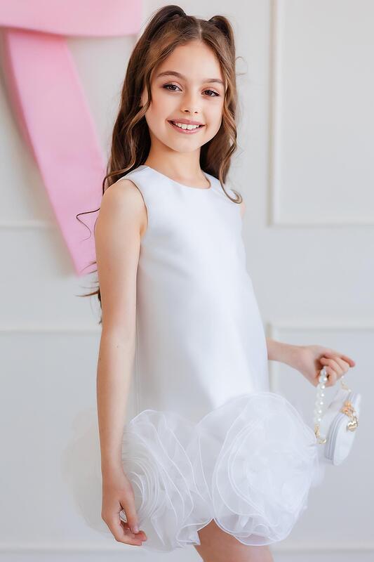 Рокля за момиче "Бяла роза"
