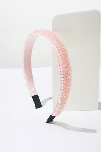 Диадема с кристали в прасковен цвят