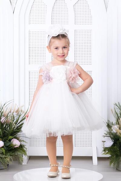 Детска рокля в розово с рози-Copy