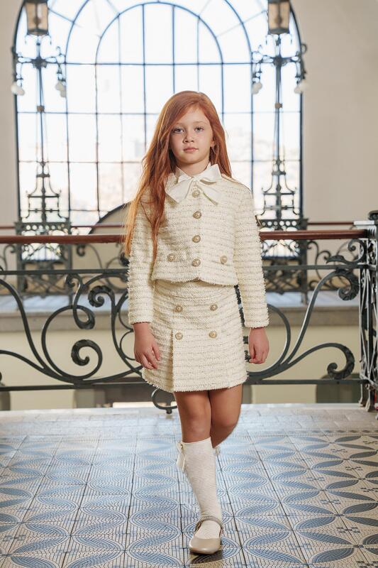 Пола от букле от неопрен и златни нишки