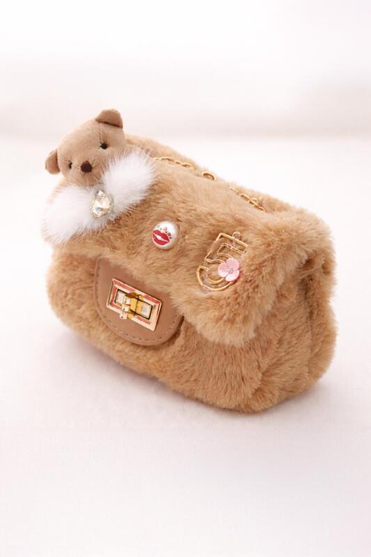 Детска чанта с перли и декоративни елементи – розова-Copy