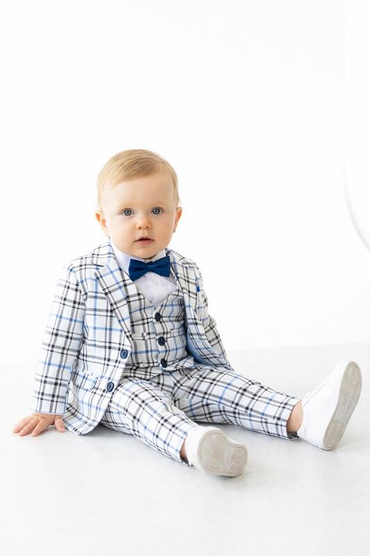 Бебешки костюм със сако, елек и папийонка – светлосин-Copy