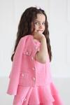 Луксозно детско сако с декоративни копчета – розово