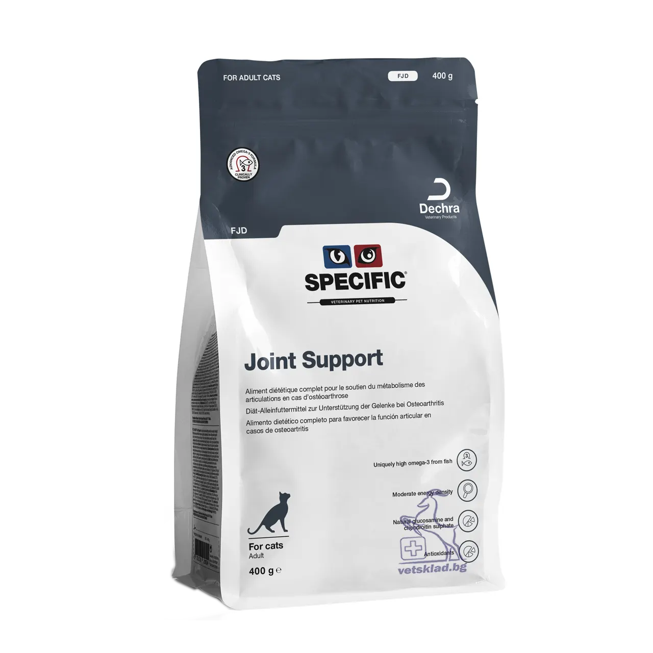 Dechra Specific FJD Joint Support 400 g лечебна храна за котки със ставни проблеми