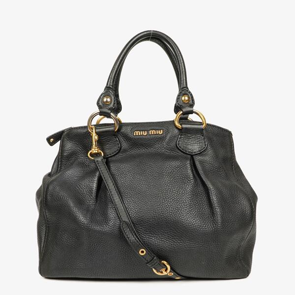 バッグ miu miu vitello lux hand Bag Miu Miu Vitello Lux Side Ribbon 2-Way Shoulder Handbag