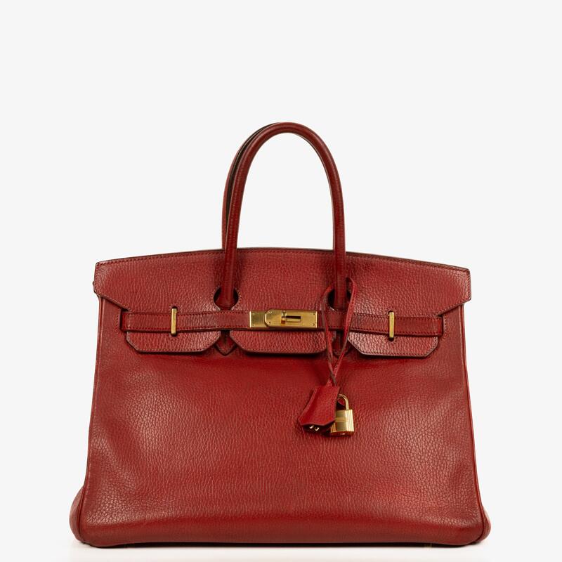 Authentic Pre-Owned Hermes Birkin 35 Rouge H Ardennes With Gold