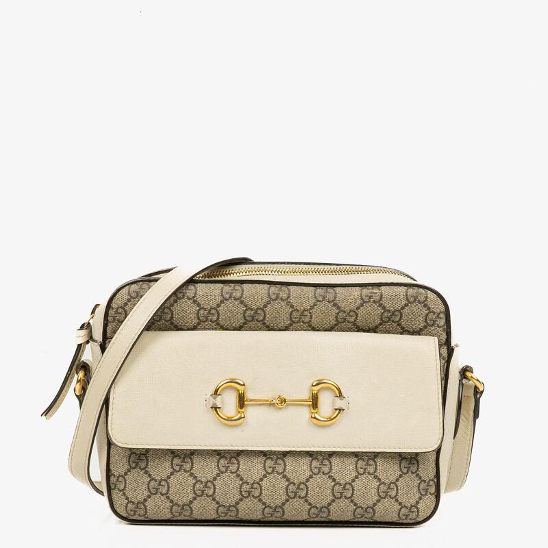 Pre-Owned Gucci Horsebit 1955 GG Supreme Monogram Small Shoulder Bag