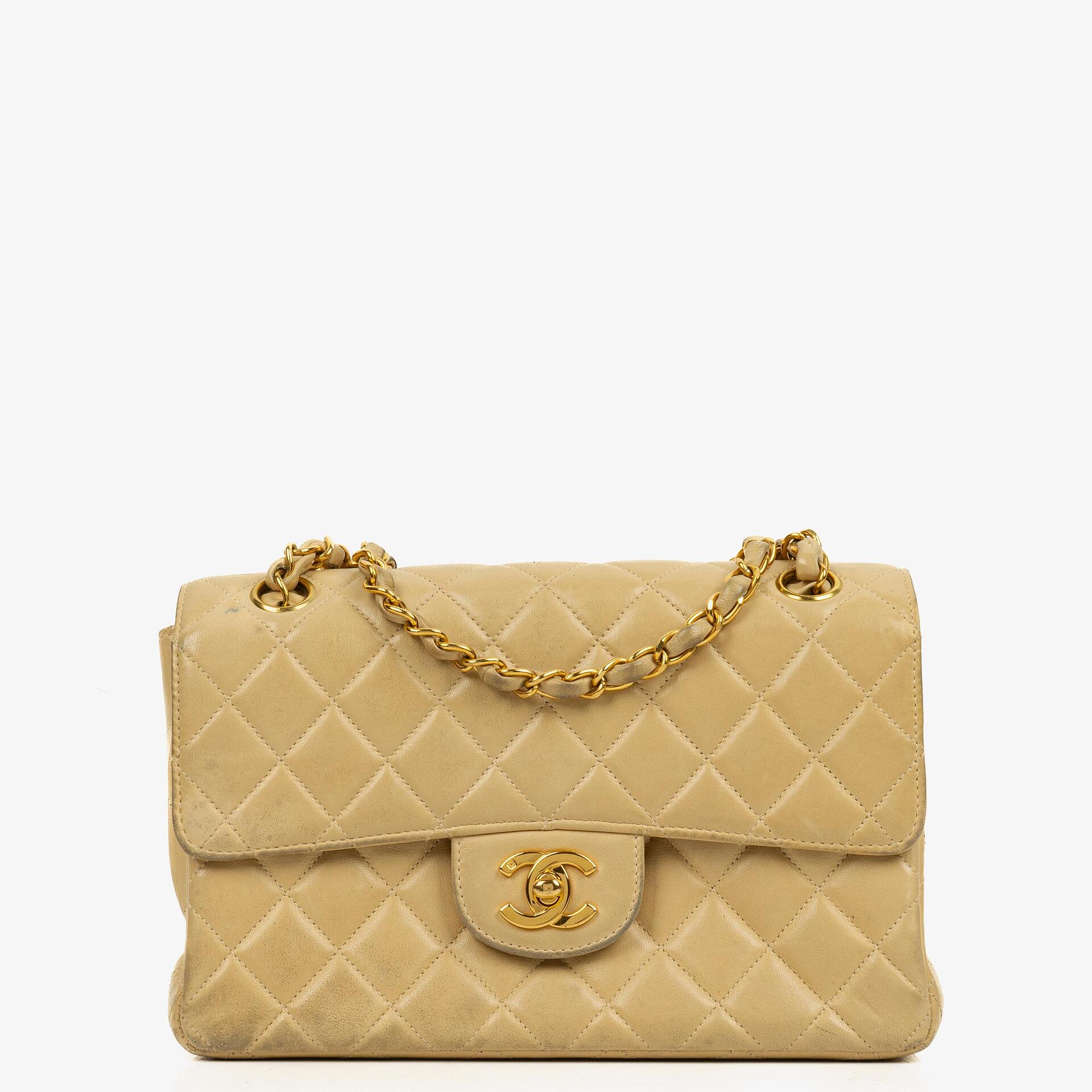 Authentic Pre-Loved Chanel Small Double Sided Flap Bag Beige