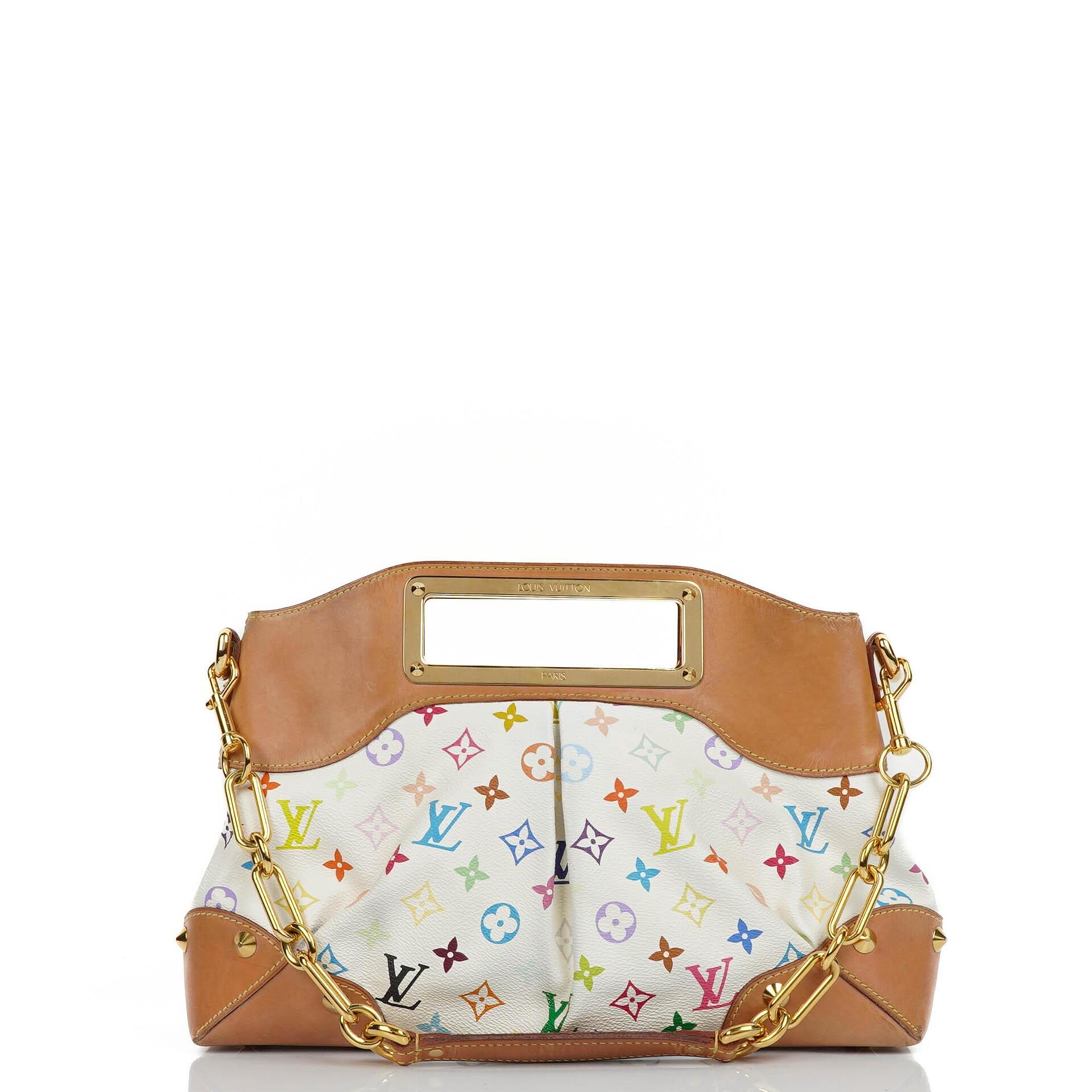 Louis Vuitton x Takashi Murakami Judy MM White Multicolore Monogram Canvas  Bag