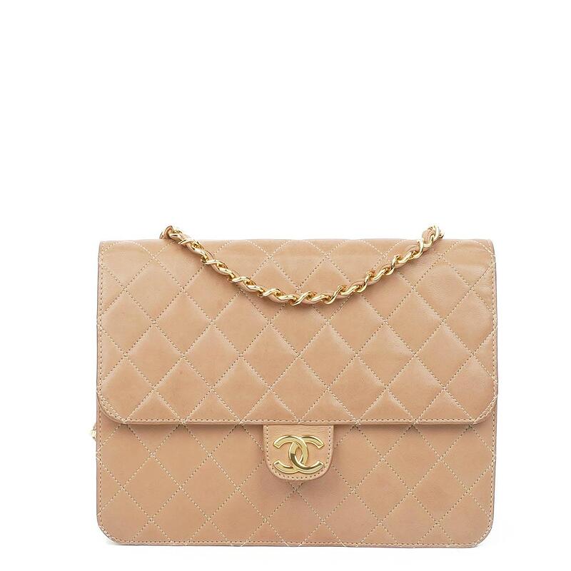 Chanel White Quilted Lambskin Micro Vanity Case Gold Hardware, 2022 (Very Good), Womens Handbag