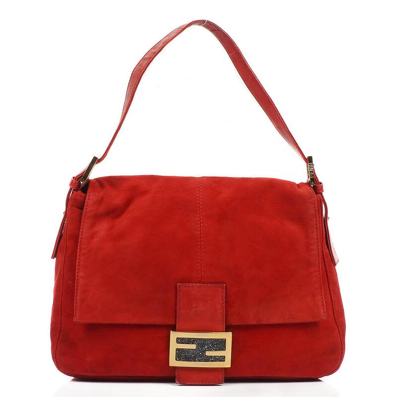 Red suede shoulder discount bag