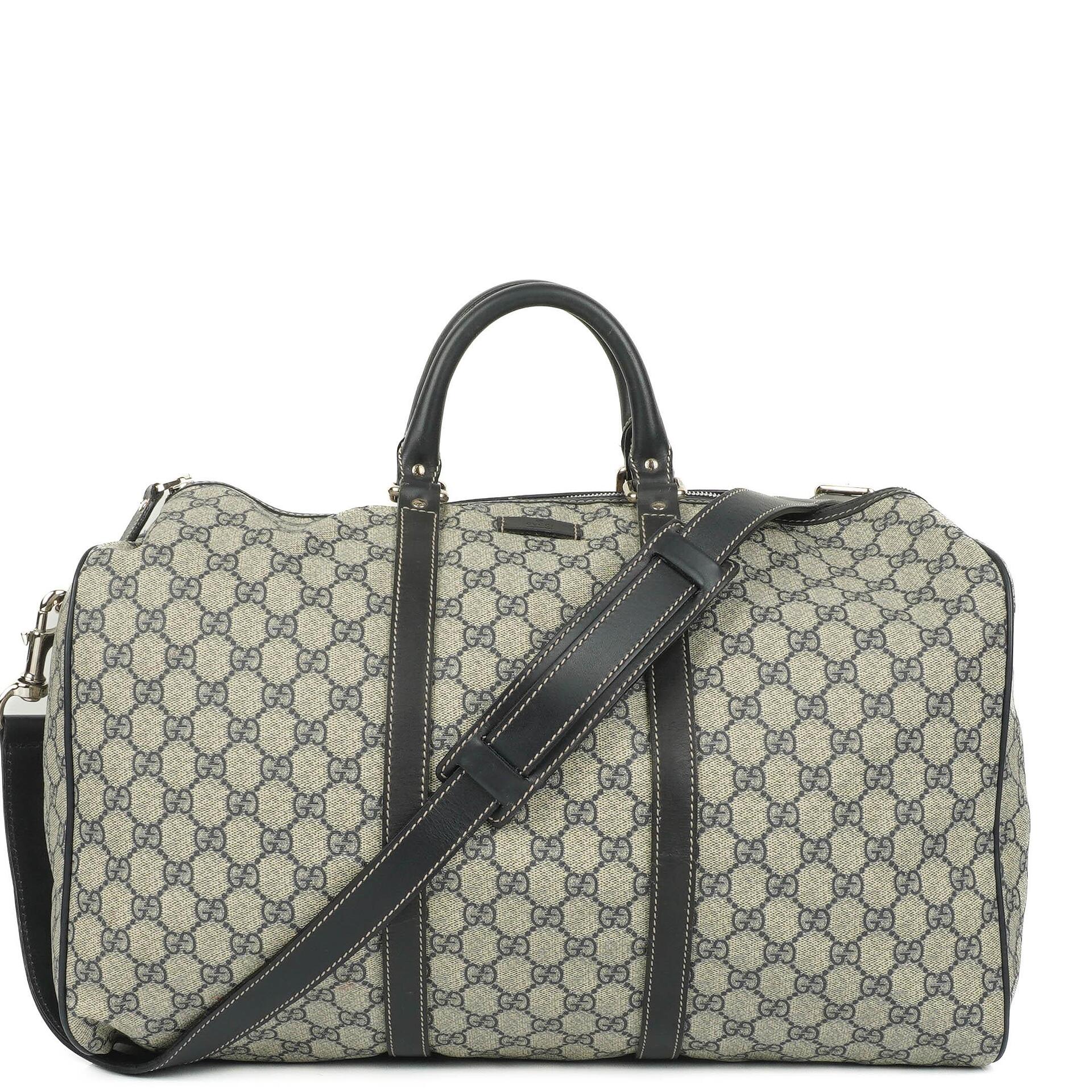 Gucci pre-owned brown canvas monogram duffle bag | Sign of the Times