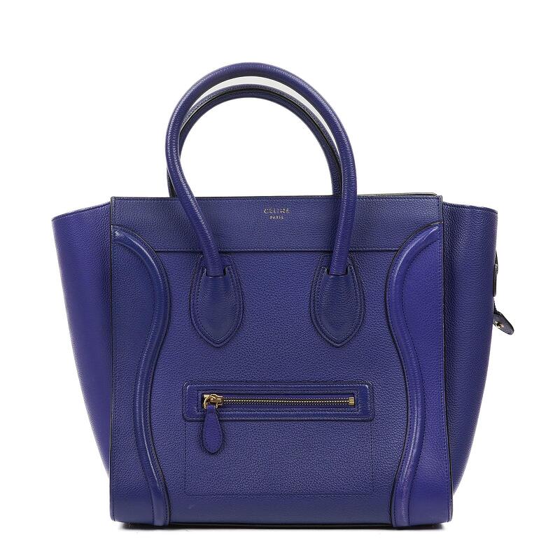 Pre Loved Celine Phantom Luggage Mini Blue Leather Handbag