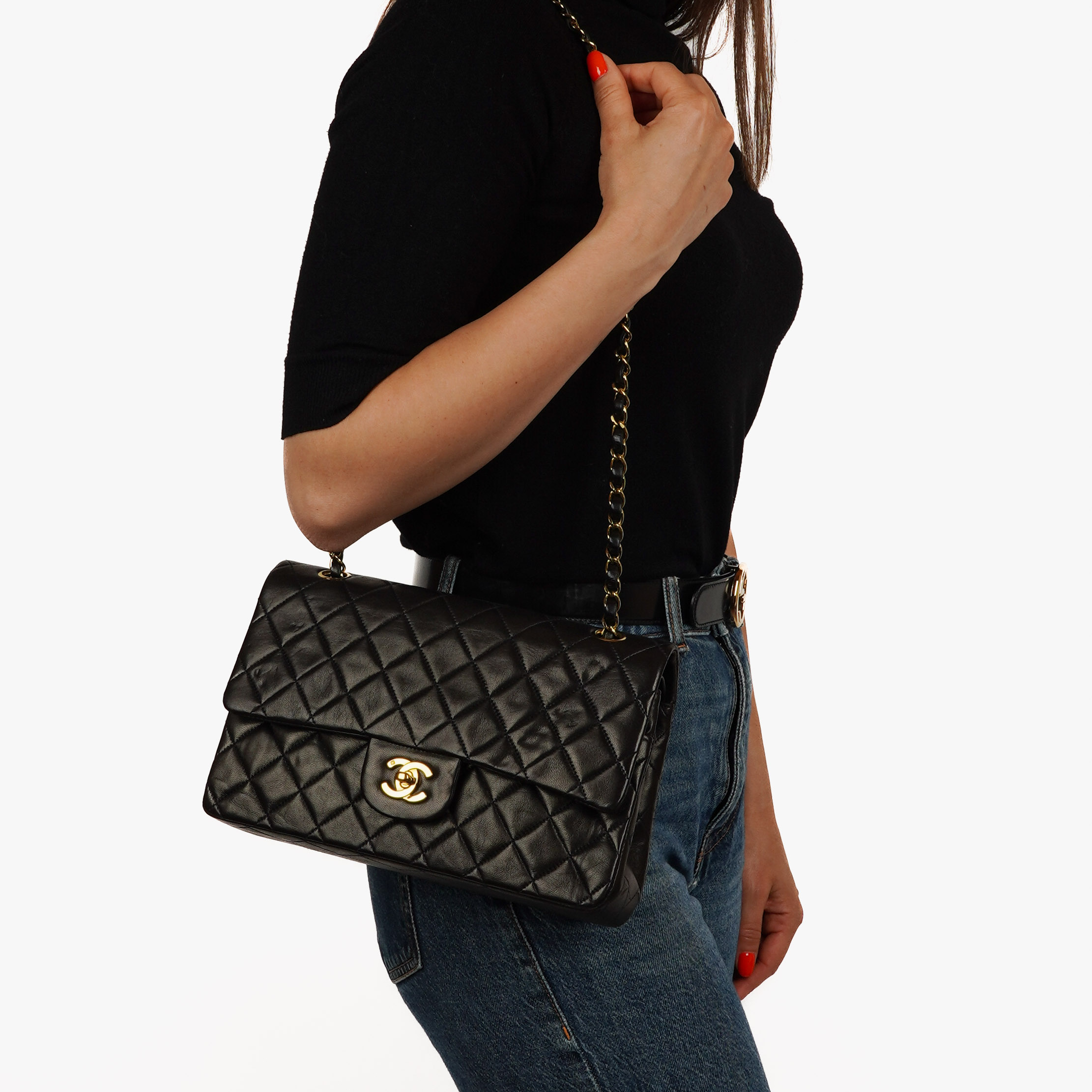 Chanel vintage classic medium double flap bag hot sale
