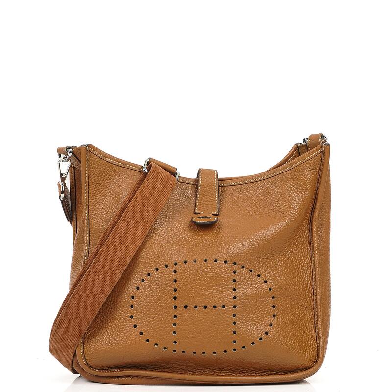 Pre-Owned Hermes Evelyne III GM Gold Taurillon Clemence Leather Bag