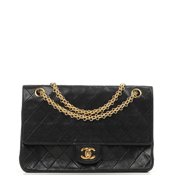 Chanel vintage classic double flap bag quilted lambskin medium sales