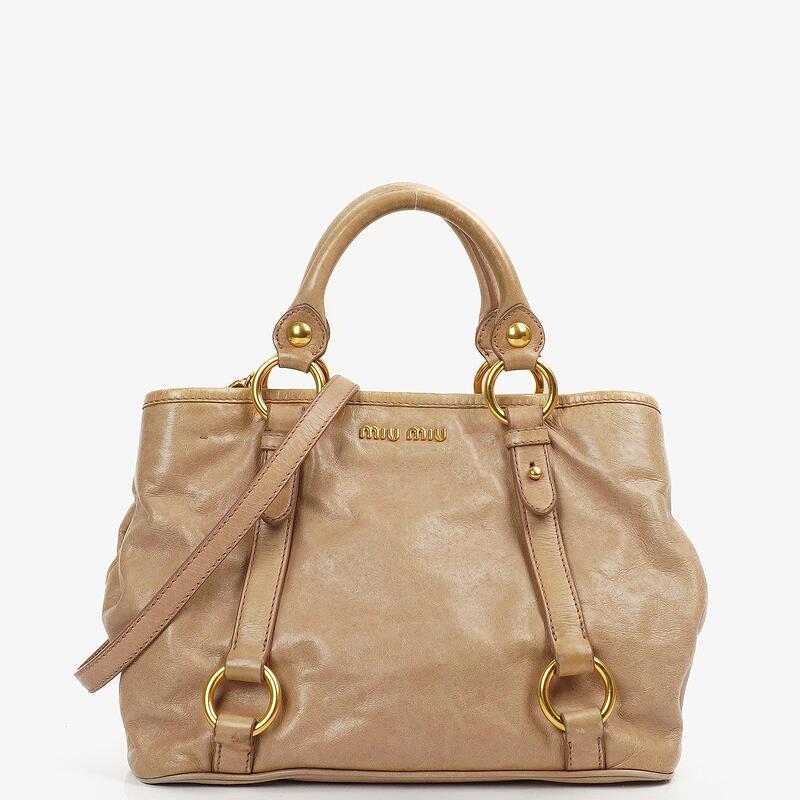 Miu Miu Vitello Shine Cammeo Tote Bag