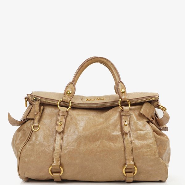 Miu Miu Vitello Lux Cammeo Satchel Bow Bag
