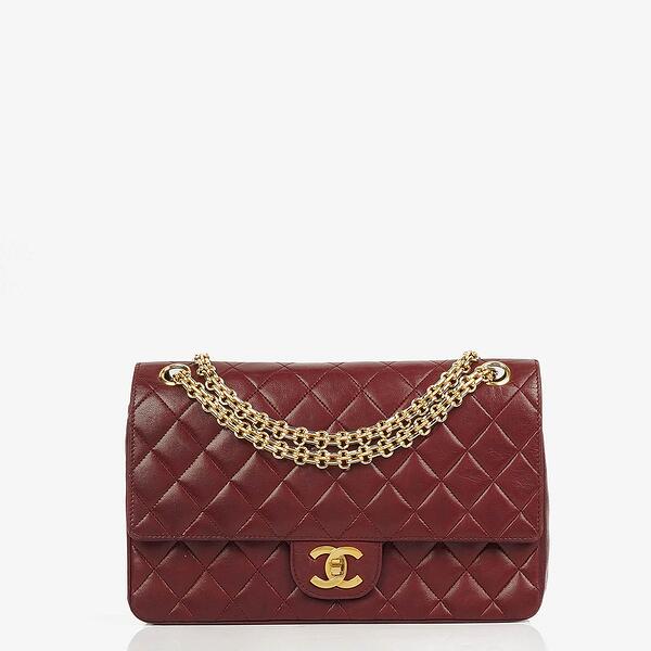 Chanel vintage full flap bag quilted lambskin medium online