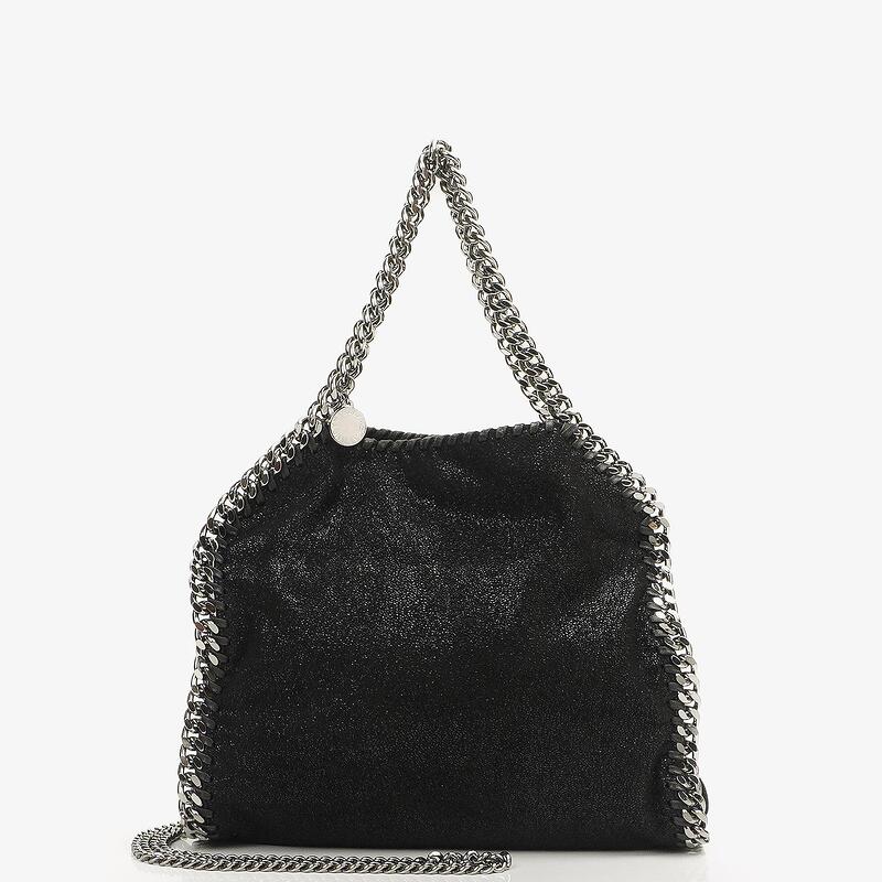 トートバッグ STELLA MCCARTNEY FALABELLA MINI TOTE BAG IN SHAGGY DEER Women Black Falabella Tiny Tote Bag | Stella McCartney US