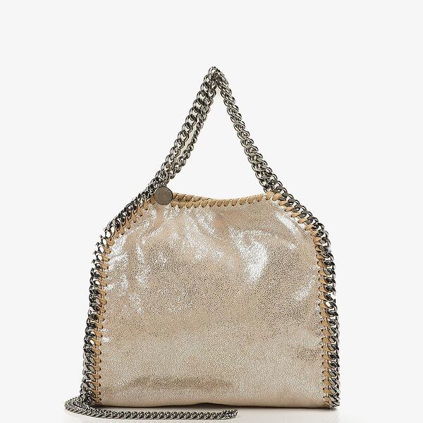 トートバッグ Stella McCartney FALABELLA TINY BAG ECO SAGGY DEER W/GOLD Women Black Falabella Tiny Tote Bag | Stella McCartney US