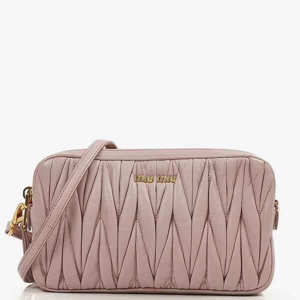 Miu Miu Matelasse Nappa Leather Mughetto Crossbody Clutch Bag