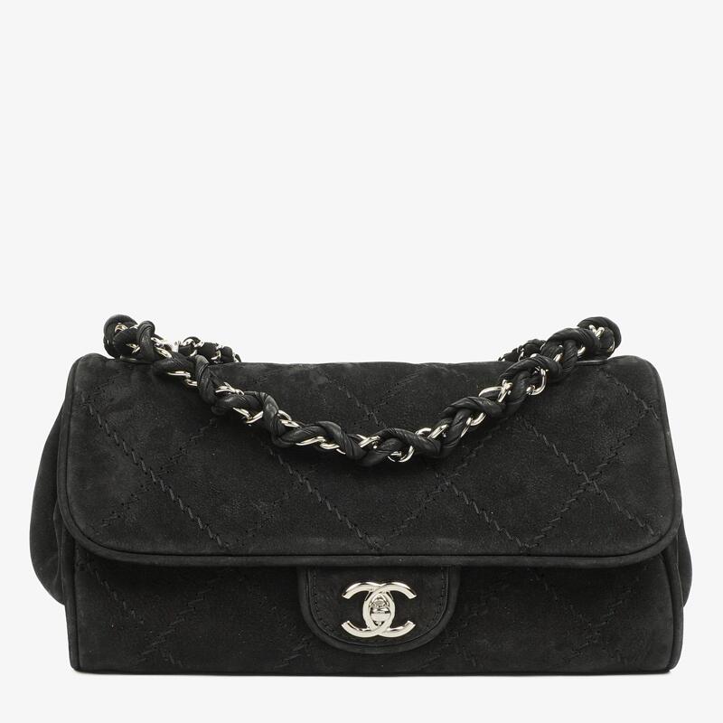 Pre-Loved Chanel Black Suede Ultimate Stitch Accordion Flap Bag