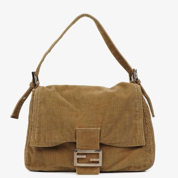 バッグ mama Authentic FENDI Mama Beige Monogram FF Zucchino Canvas