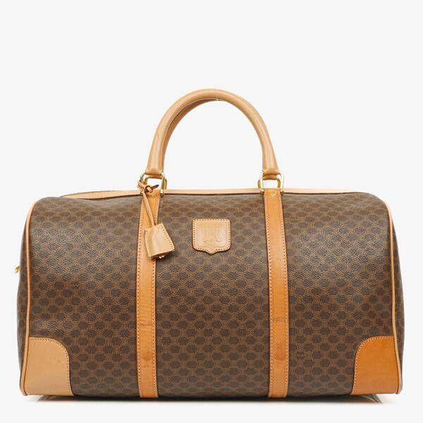 【CELINE】★Vintage★MACADAM TRAVEL BAG トラベルバッグ Celine Vintage Macadam Triomphe Travel Boston Bag - The