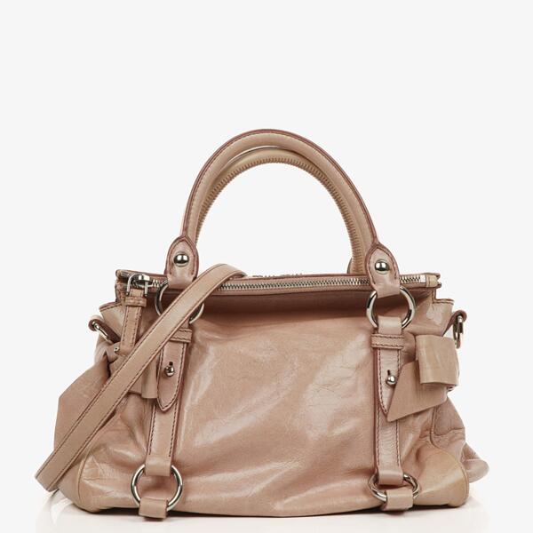 Miu Miu Drawstring Grained Leather Bucket Bag