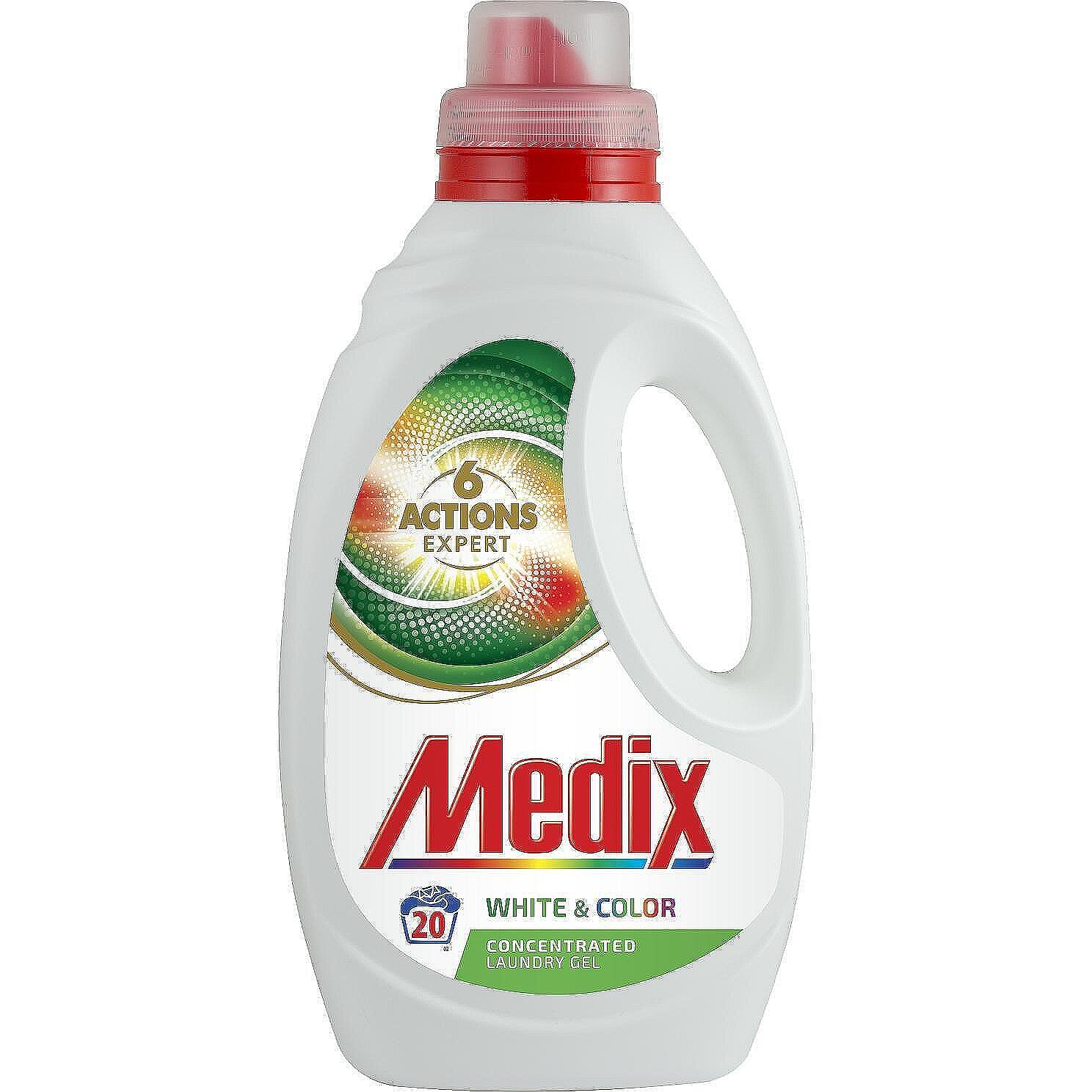 Medix 6 Action White & Color течен перилен препарат, 20 пранета | 1.1 л