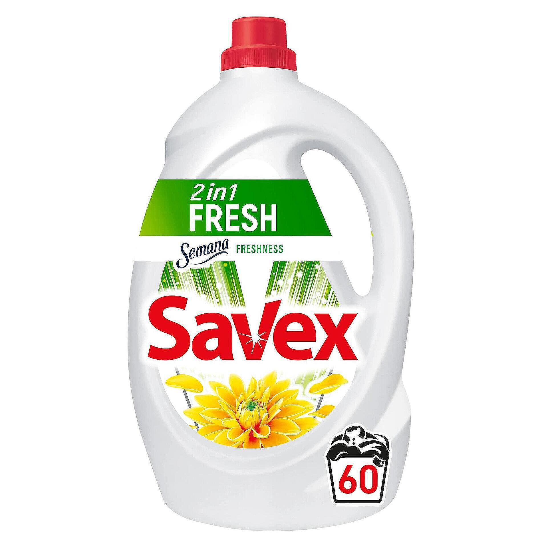 Savex 2in1 Fresh течен препарат за пране, 60 пранета | 3.3 л