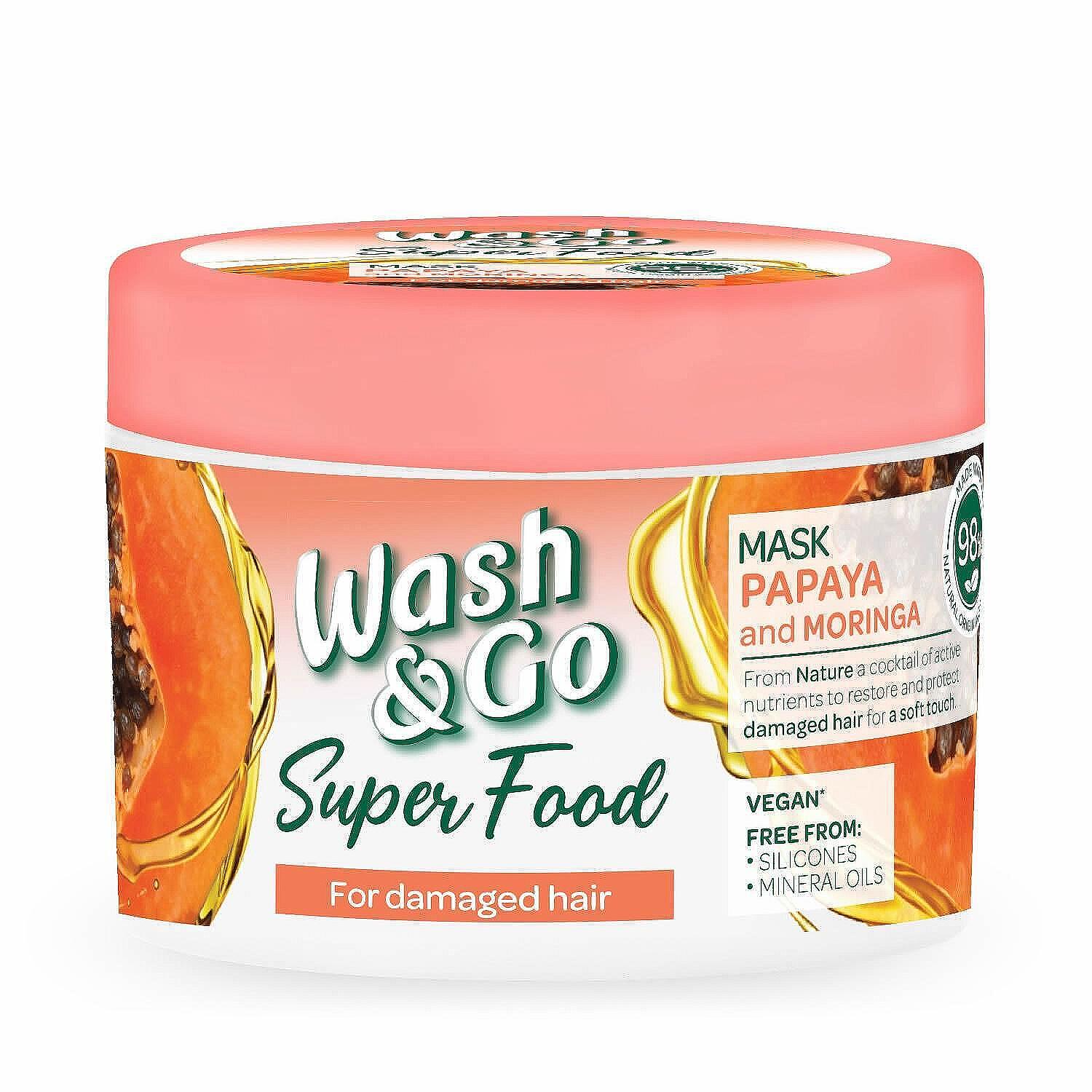 Wash & Go Super Food маска за коса с папая | 300 мл | Доставка в .
