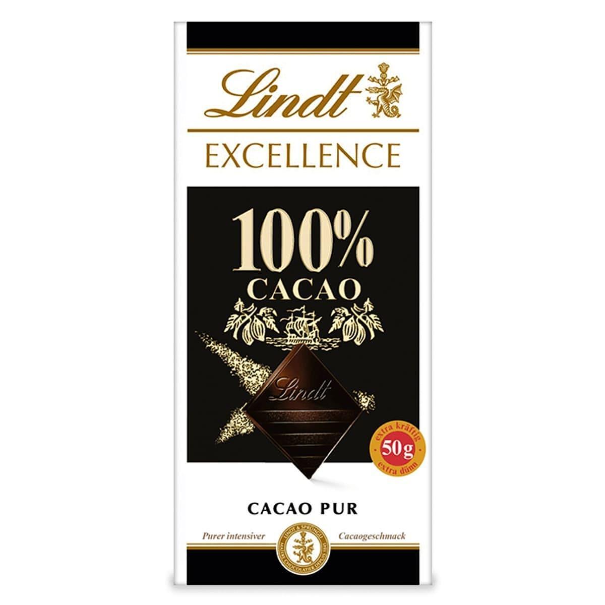 Lindt Excellence шоколад, 100% какао | 50 г | на изгодна цена с ...
